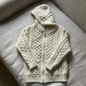 Aran Crafts boys hooded zip cardigan